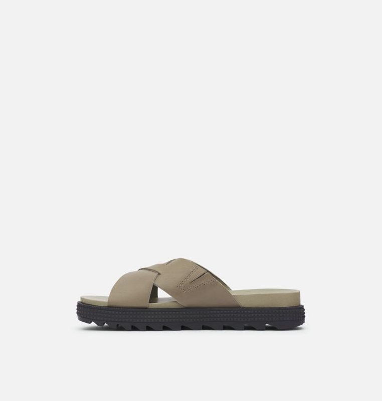 Womens Slides Olive - Sorel Roaming™ Criss Cross - 623049-FMZ